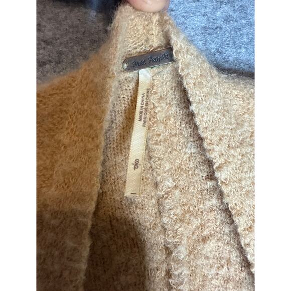 Free People Womens Phantom Long Line Neutral Tan Soft Cardigan Sweater Size S - Picture 5 of 11